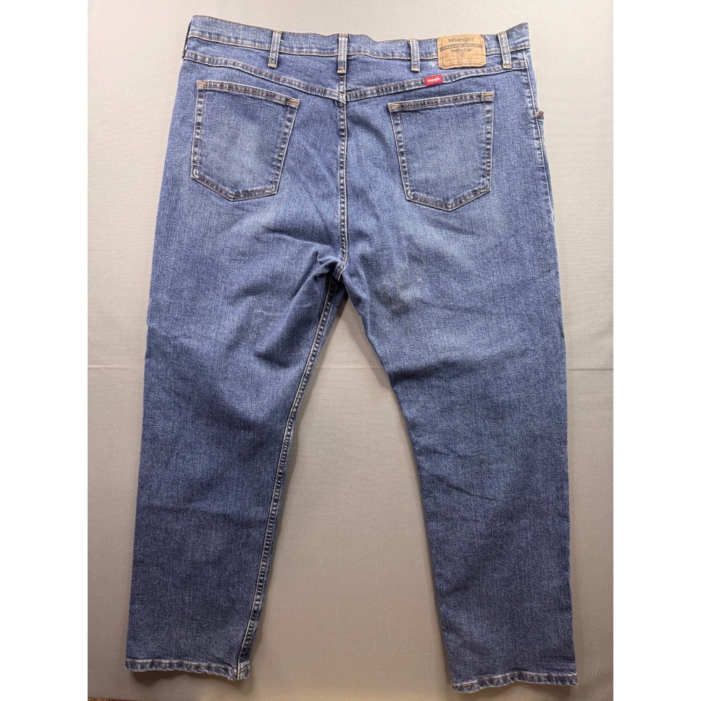 Wrangler Mens Premium Quality Straight Leg Blue Jeans 42x30 Stretch